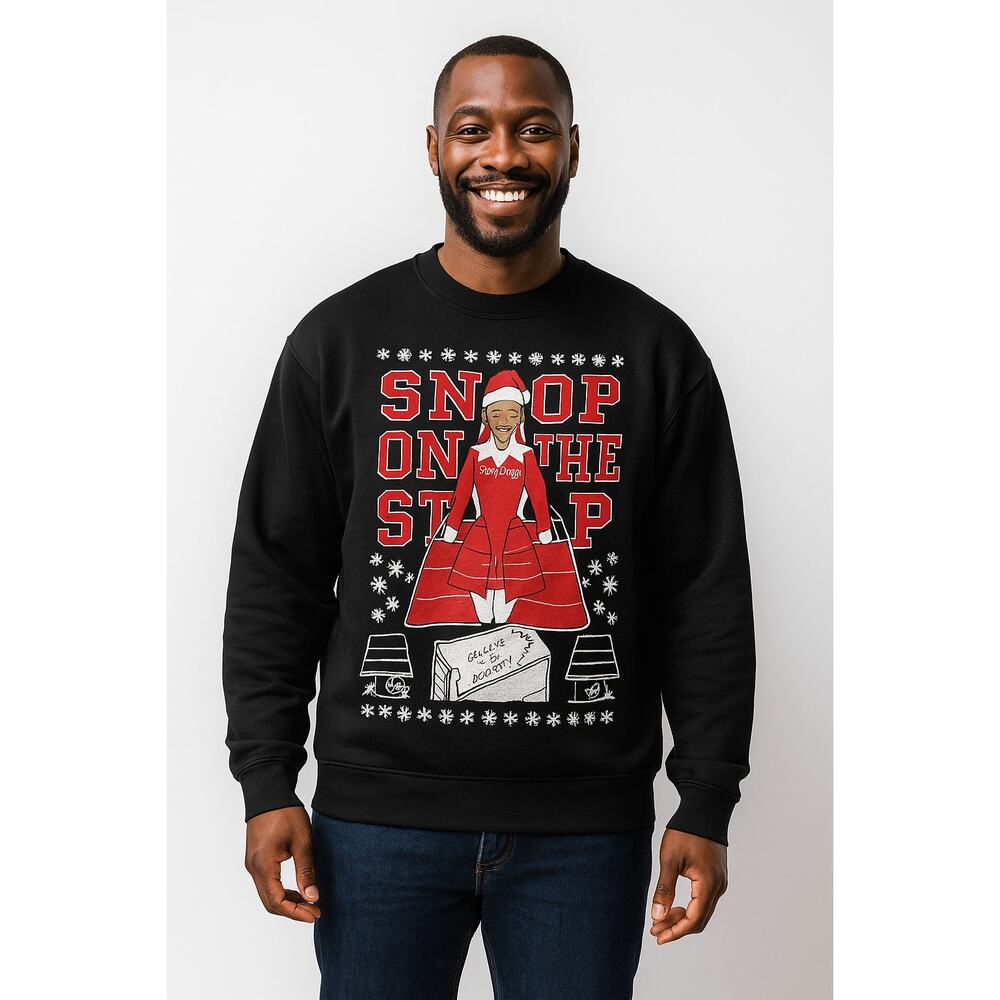 Snoop on the Stoop‎ Men's 3X Ugly Christmas Sweatshirt Black Red Novelty Hip Hop